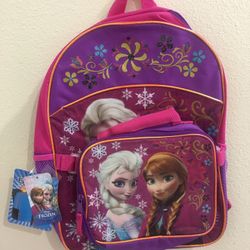 Frozen backpack with lunchbox 