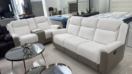2-Piece Reclining Sofa and Loveseat Set