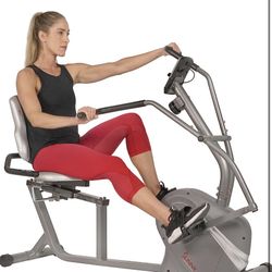Sunny Health & Fitness Cross Trainer Magnetic Recumbent Bike with Arm Exercisers - SF-RB4936, Silver