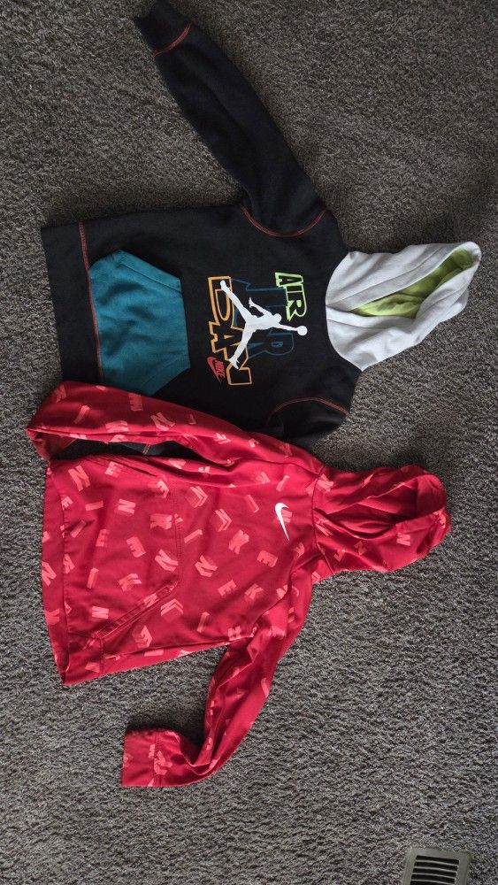 Nike Hoodie Sz 8 Boys SM, JORDAN SZ 8, Adidas Rain JACKET Sz M. Shoes Sz 2 1/2