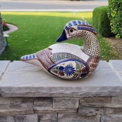Hand Painted Ceramic Duck Outdoor Decor Apc 16"Wx10" Tall Excellent Condition PRICE Is Firm 