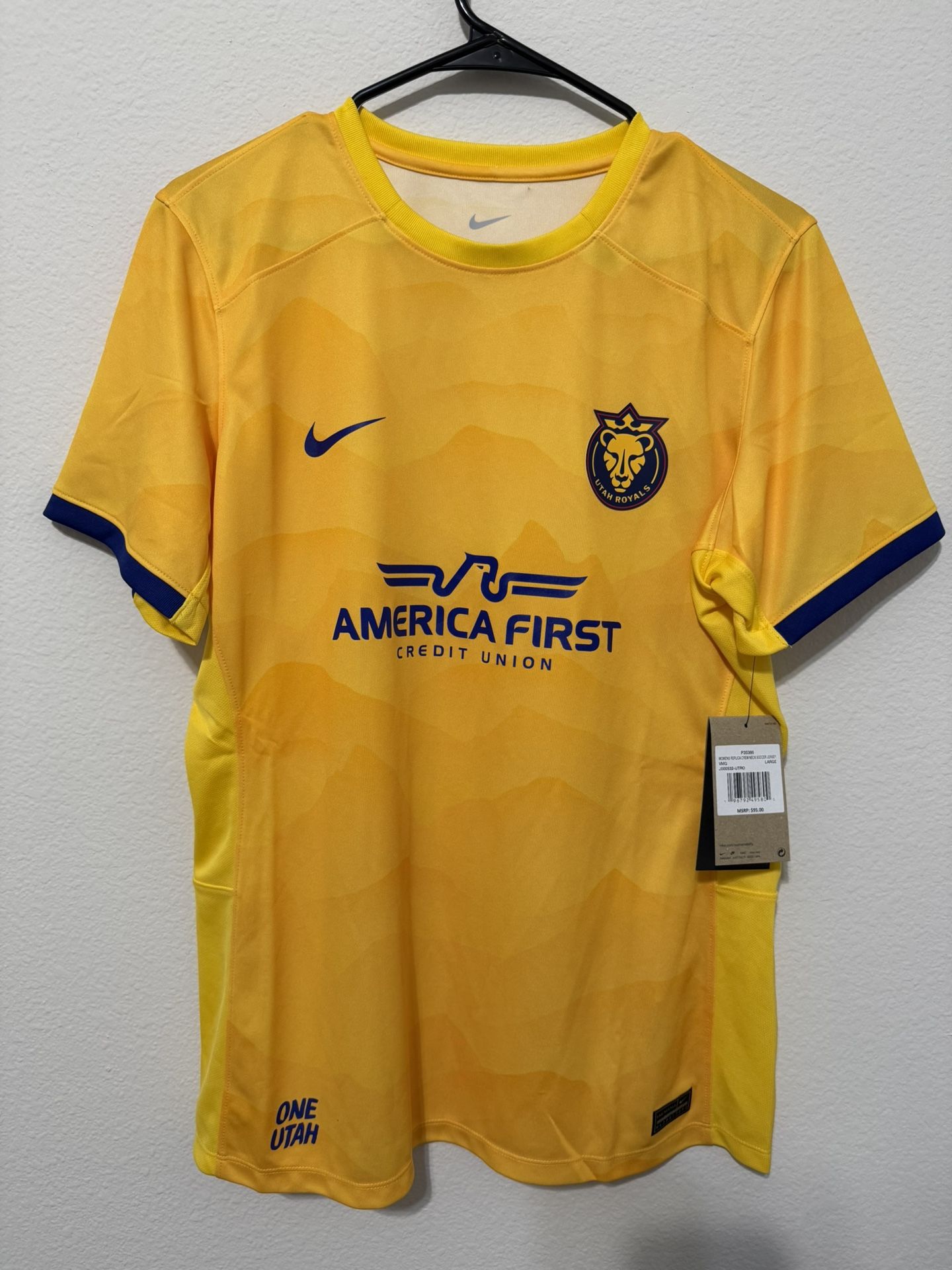 Nike Utah Royals FC Stadium Home Dri-Fit NWSL Women Jersey Sz-L P35366