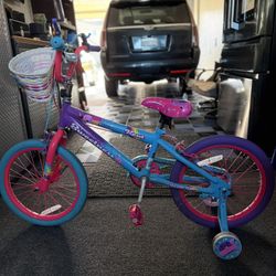 18” Girls Bike (removable training wheels)