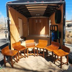 Chairs wooden low back swivels 