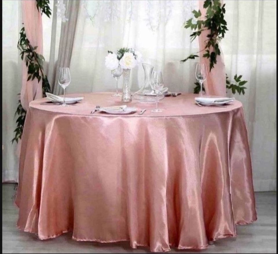 10 pcs 120" ROUND Satin TABLECLOTHS Wedding Party Tabletop Linens