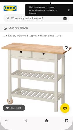 IKEA FÖRHÖJA Kitchen Cart – White/Birch (Great Condition!)