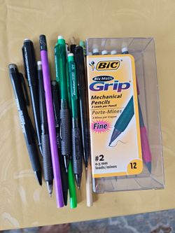 New and slightly used mechanical pencils, new non mechanical pencils