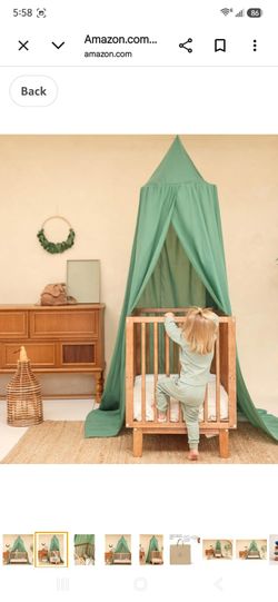 Green Bed Canopy for Queen & King-Size Beds | Large Conical Mosquito Net