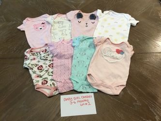Baby girl onesies 3-6 months. Lot# 1