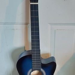 BC Full Size Blue Acoustic Guitar 🎸  Only Has A Scratch On The Back As Shown In Pictures,  Other Than That It Plays Great 👍,  $40.