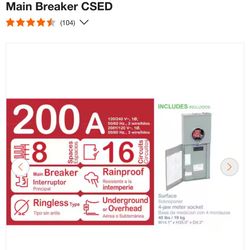 200 Amp Square d Main Panel 