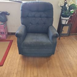 Blue Corduroy Recliner