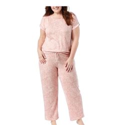 Lucky Brand Woman Ladies 4 Piece Pajama Set Sleep Wear NightDress  Pink Paisely
