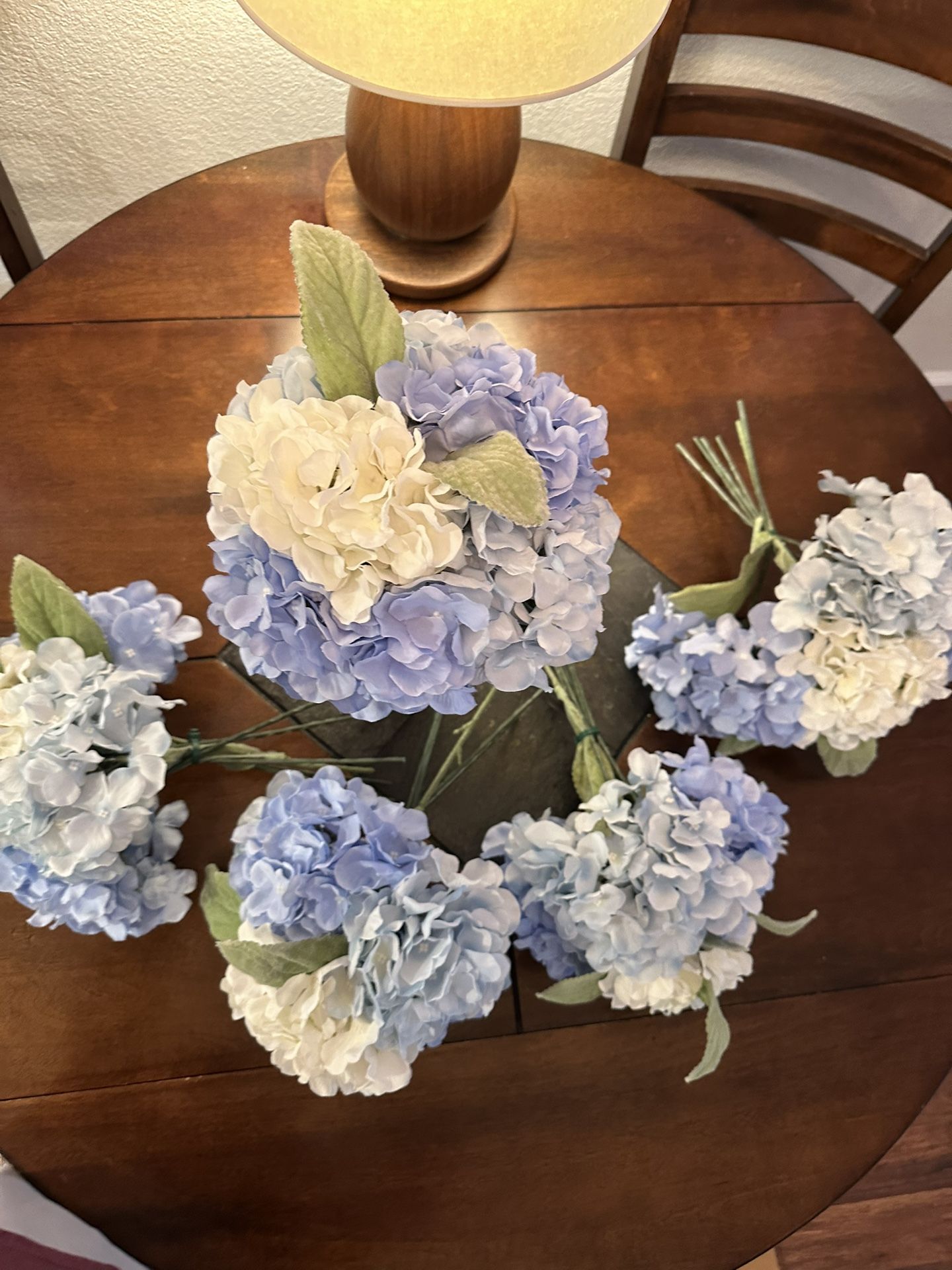 Wedding Bridal Baby Shower Blue & white silk Hydrangeas