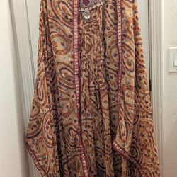 Gown Type Dress With Earthy Tones