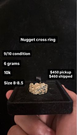 Nugget ring with cross