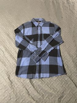 American Rag Blue and Black Plaid Men's Shirt