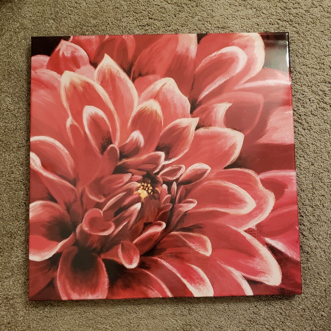 Pink Flower Glossy Painting