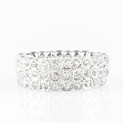Paparazzi White Rhinestone Ring