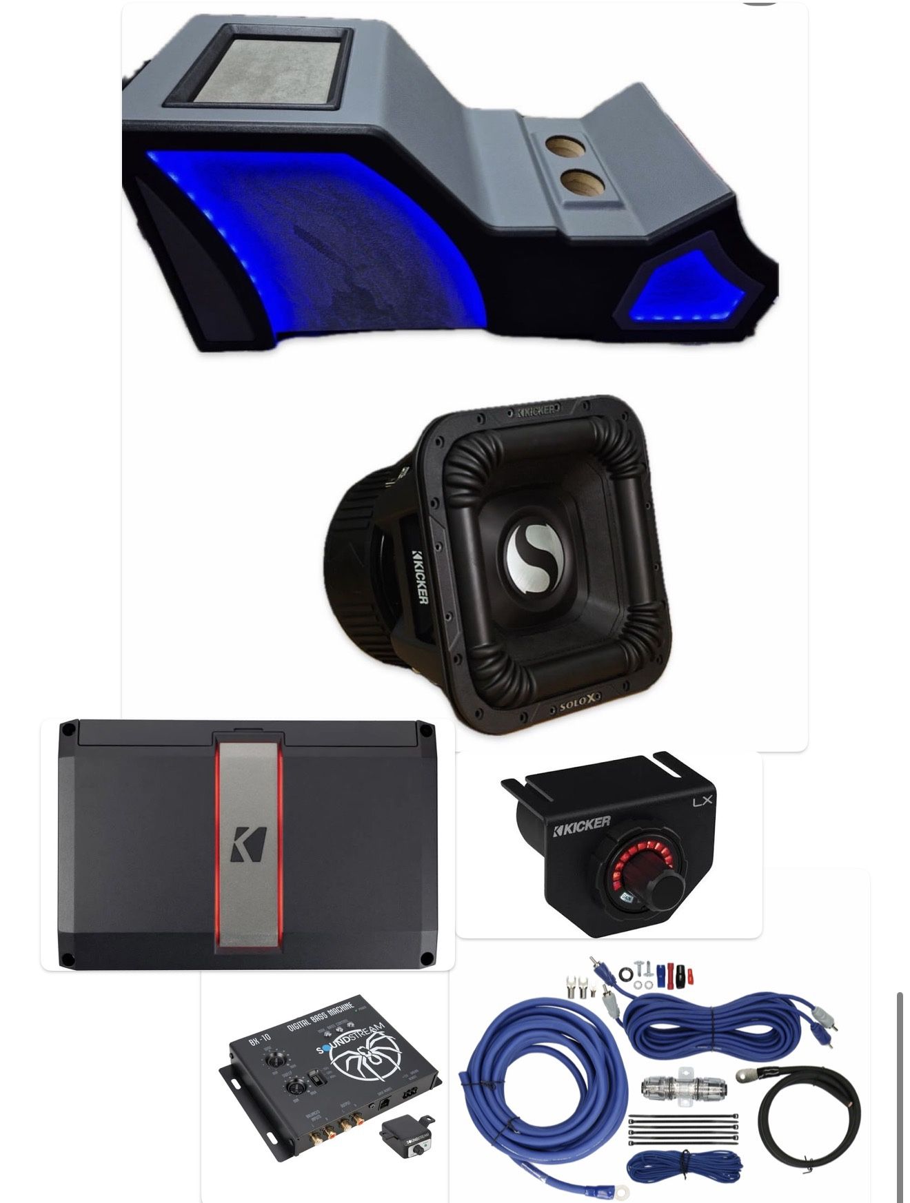 CHEVY GMC TRUCKS BASS PACKAGE KICKER AUDIO CUSTOM CENTER CONSOLE BOX INSTALLED