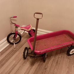 Antique Wagon And Tricycle 