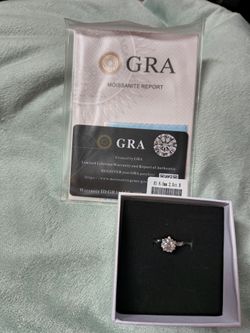 925 Sterling Silver 2ct D Moissanite Solitaire Ring with GRA Certificate