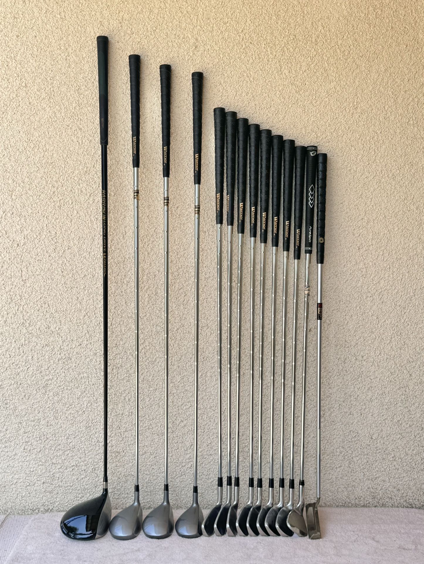 WARRIOR Matching Complete MENS Golf Clubs Set Oversize Grips
