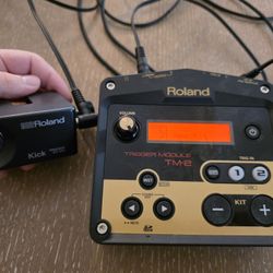 Roland TM-2 Trigger Module + RT-30K Kick Trigger (Works Great)