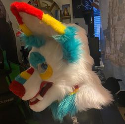Furry Clown Canine •  Fursuit Mini Partial (feet paws hands head)