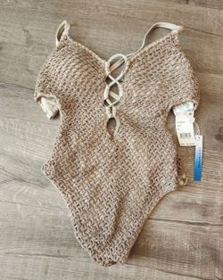 Ladies Lucky Brand Crochet One Piece Swimsuit