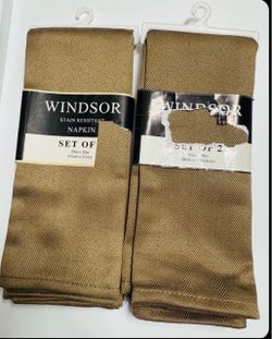 Windsor 20x20 Polyester Fabric Taupe Stain Resistant Napkins Set of 4 NEW $8 - Multiple Available