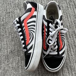 Vans Unisex Swirl Style 36 Shoes - Black / Fiery Coral