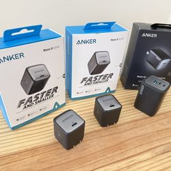 Anker Prime GAN 100W, 45W, 45W PD Chargers