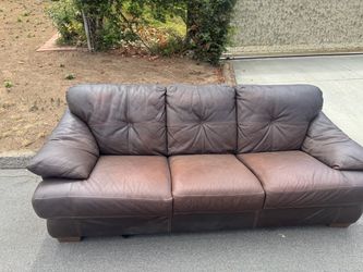 Free brown leather sofa