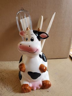 Cow Utensils Holder 