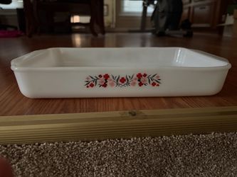 Vintage corn ware Floral Baking Dish