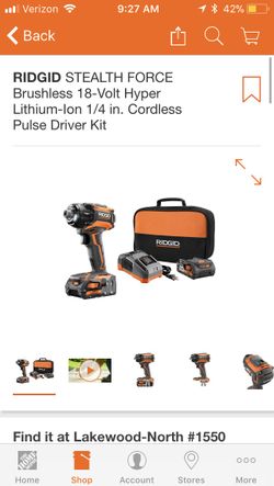 Rídgid brushless impact with 2 batteries brand new