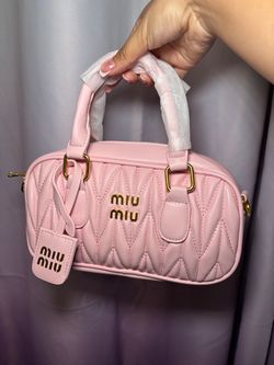 Pink Quilted Mini Bowling Bag
