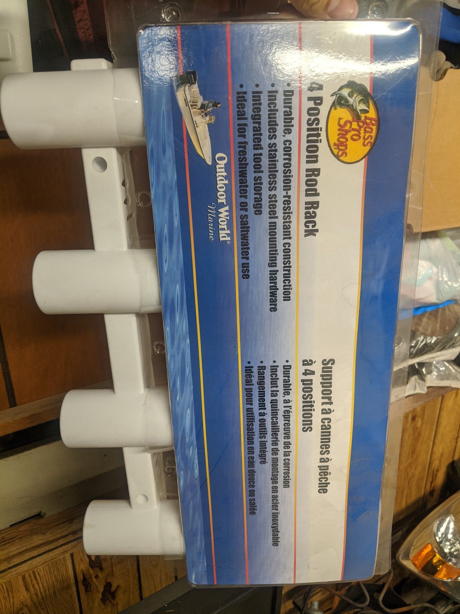 Bass pro rod holders for a boat/trailer