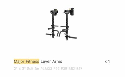 Major fitness lever arms
