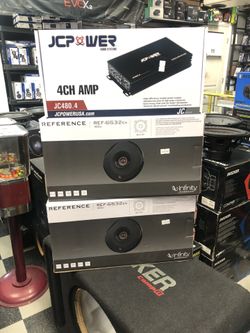 Jc Power Amp 4 Channel And 2 Pairs Of Infinity Reference 6.5 Inch Speakers 