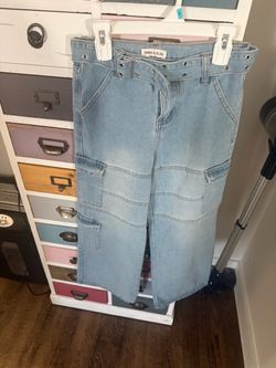 Baggy Blue jeans with Belt