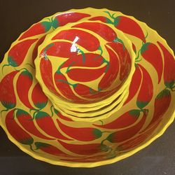 CHILI PEPPER BOWLS 5-PIECE SET
