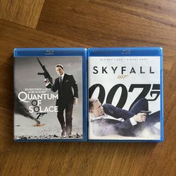 007 Quantum of Solace & 007 Skyfall Action Blu-ray DVD Movies