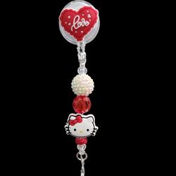 Hello Kitty Beaded Badge Reel