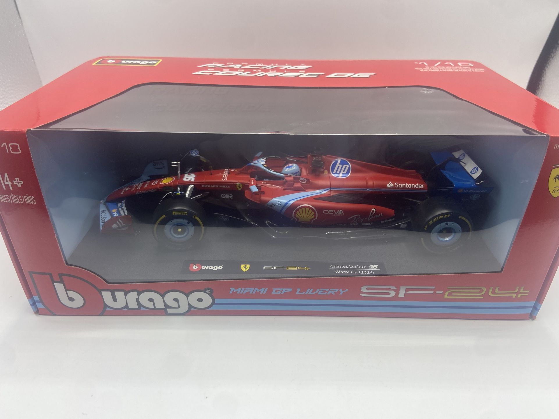Brand New Ferrari Charles Leclerc 1/18 Scale Diecast Car