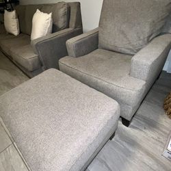 Sofa Chair w Ottoman - Ashley Furniture for Sale! Pick Up In Pompano Beach Area!