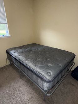 Full Size Bed Frame with Memory Foam Mattress