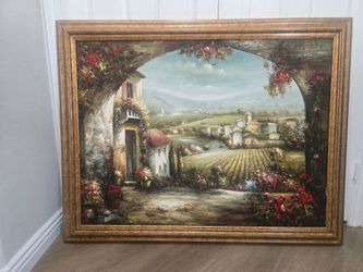 Large framed oil painting