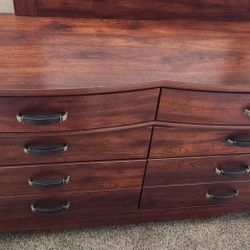 Wooden Dresser With Mirror 